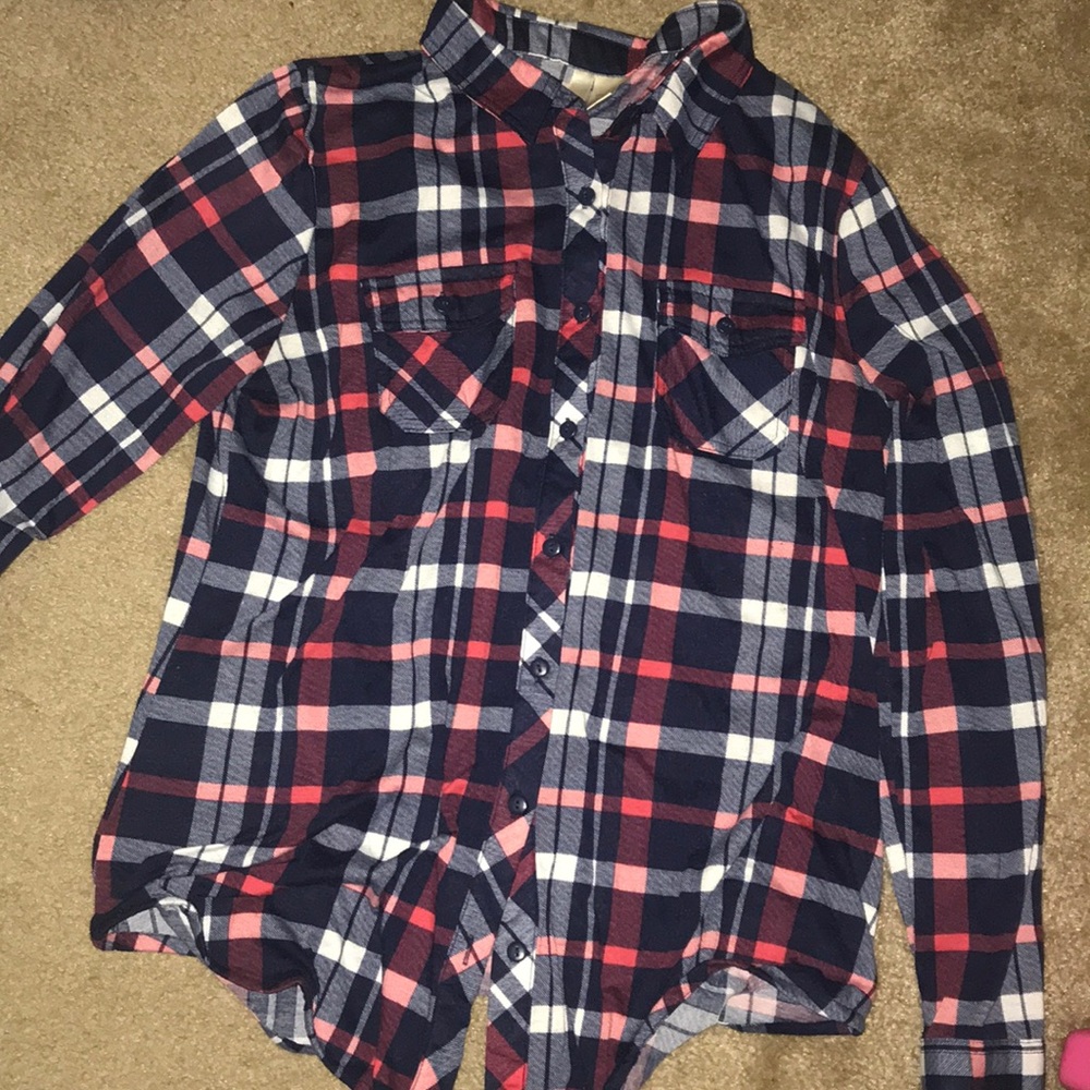 Plaid button down shirt
